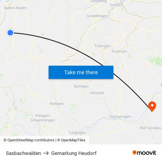 Sasbachwalden to Gemarkung Heudorf map