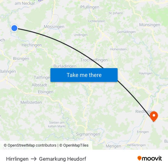 Hirrlingen to Gemarkung Heudorf map