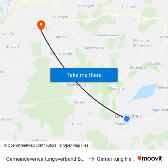 Gemeindeverwaltungsverband Bad Buchau to Gemarkung Heudorf map