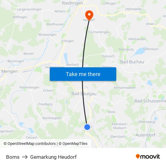 Boms to Gemarkung Heudorf map