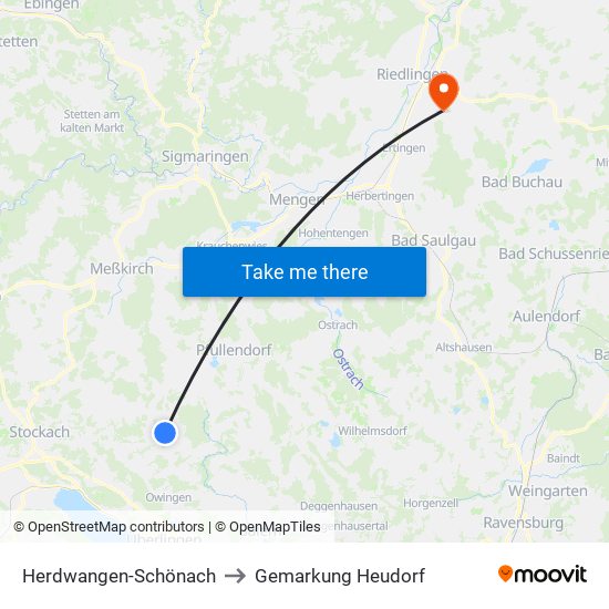 Herdwangen-Schönach to Gemarkung Heudorf map