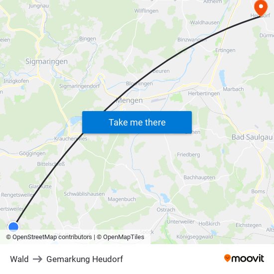 Wald to Gemarkung Heudorf map