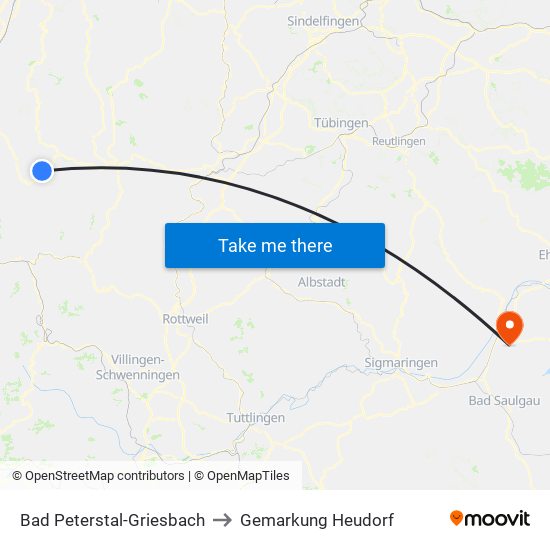 Bad Peterstal-Griesbach to Gemarkung Heudorf map