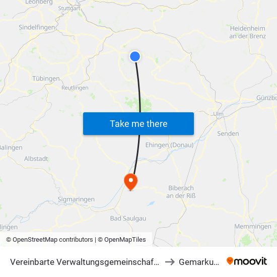 Vereinbarte Verwaltungsgemeinschaft Der Stadt Weilheim An Der Teck to Gemarkung Heudorf map