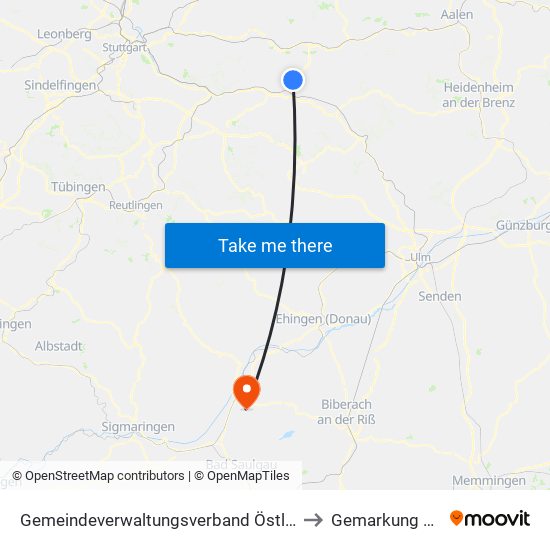 Gemeindeverwaltungsverband Östlicher Schurwald to Gemarkung Heudorf map