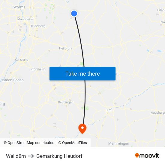 Walldürn to Gemarkung Heudorf map