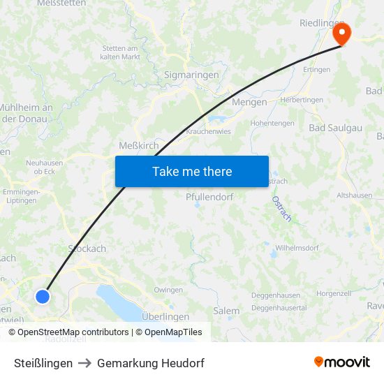 Steißlingen to Gemarkung Heudorf map