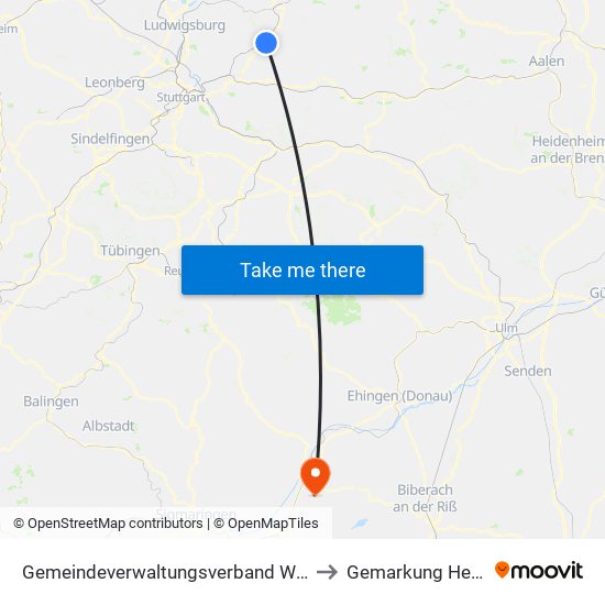 Gemeindeverwaltungsverband Winnenden to Gemarkung Heudorf map