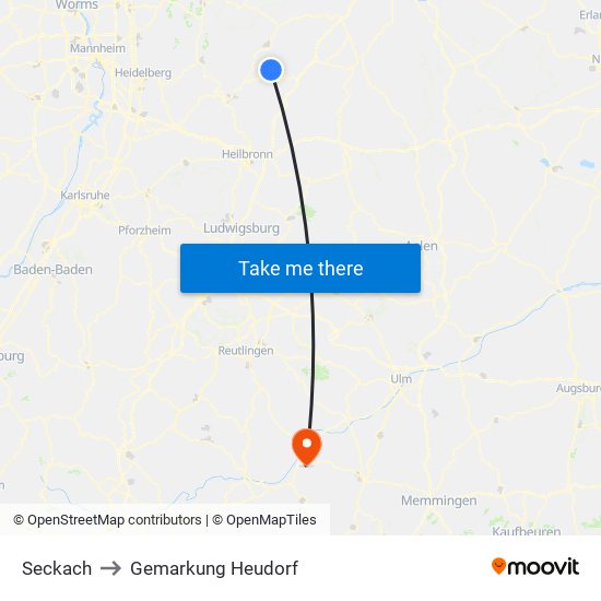 Seckach to Gemarkung Heudorf map