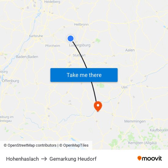 Hohenhaslach to Gemarkung Heudorf map