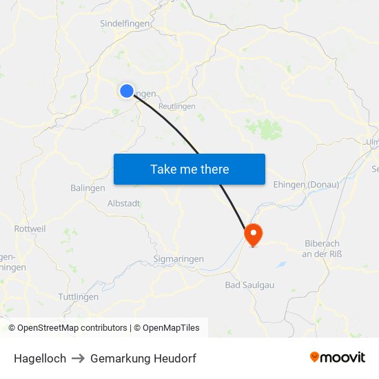 Hagelloch to Gemarkung Heudorf map