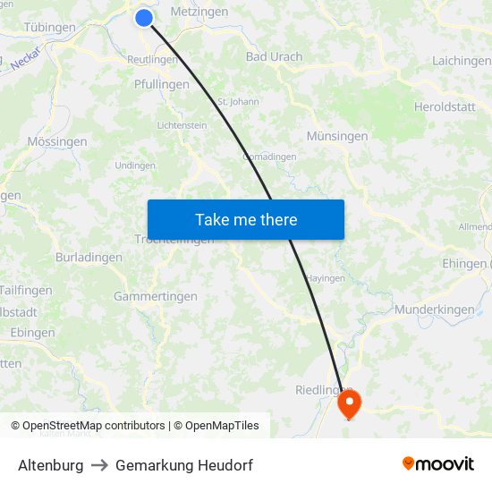 Altenburg to Gemarkung Heudorf map