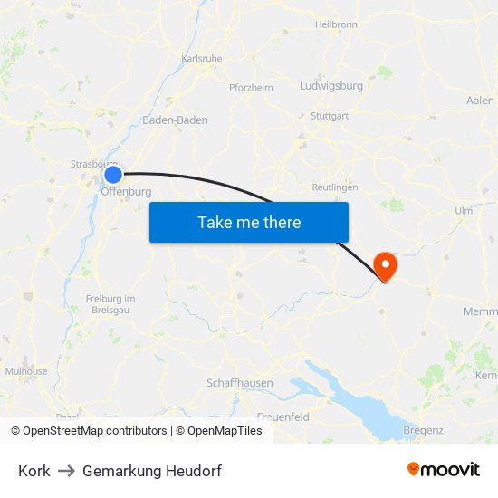 Kork to Gemarkung Heudorf map