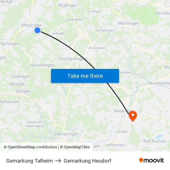 Gemarkung Talheim to Gemarkung Heudorf map