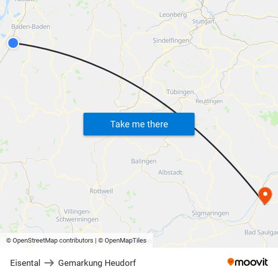 Eisental to Gemarkung Heudorf map