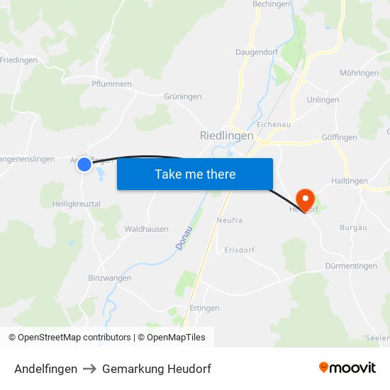 Andelfingen to Gemarkung Heudorf map