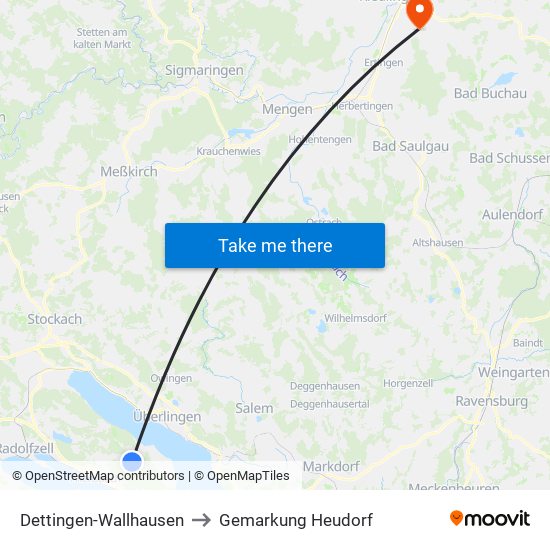 Dettingen-Wallhausen to Gemarkung Heudorf map