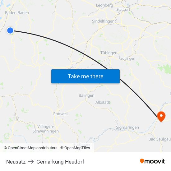 Neusatz to Gemarkung Heudorf map