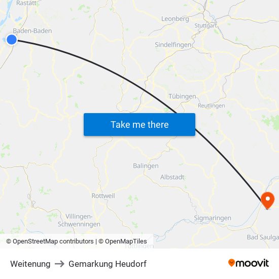 Weitenung to Gemarkung Heudorf map