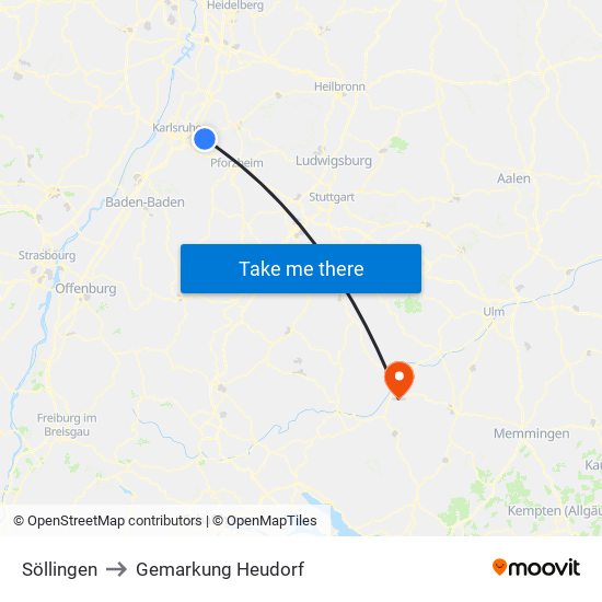 Söllingen to Gemarkung Heudorf map