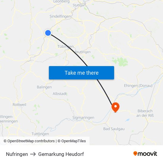 Nufringen to Gemarkung Heudorf map