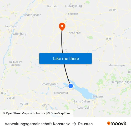 Verwaltungsgemeinschaft Konstanz to Reusten map