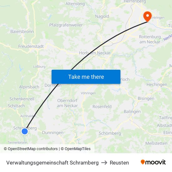 Verwaltungsgemeinschaft Schramberg to Reusten map