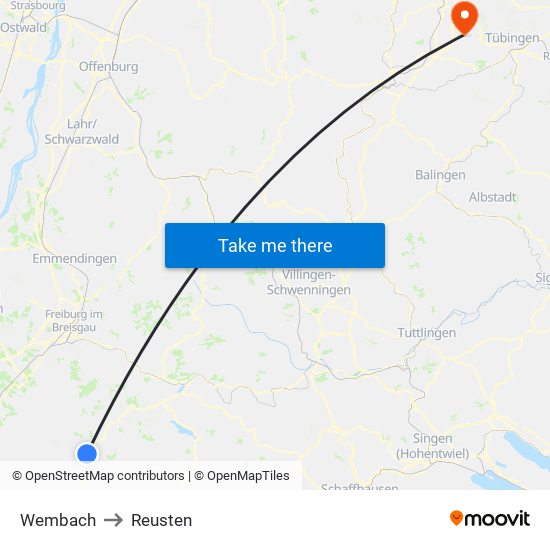 Wembach to Reusten map