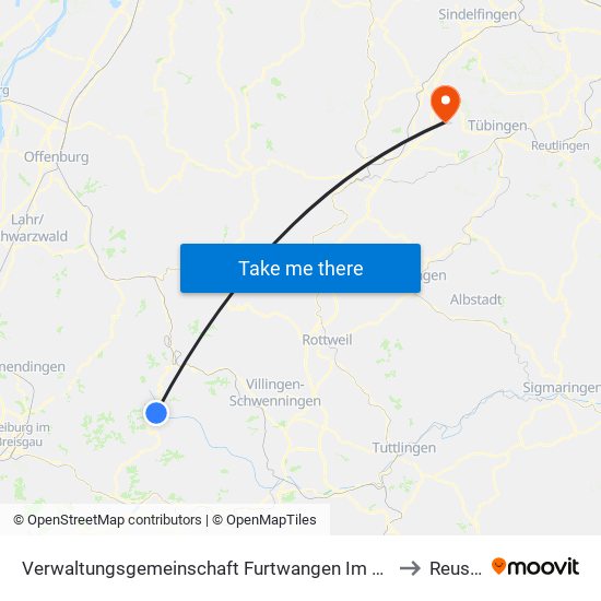 Verwaltungsgemeinschaft Furtwangen Im Schwarzwald to Reusten map