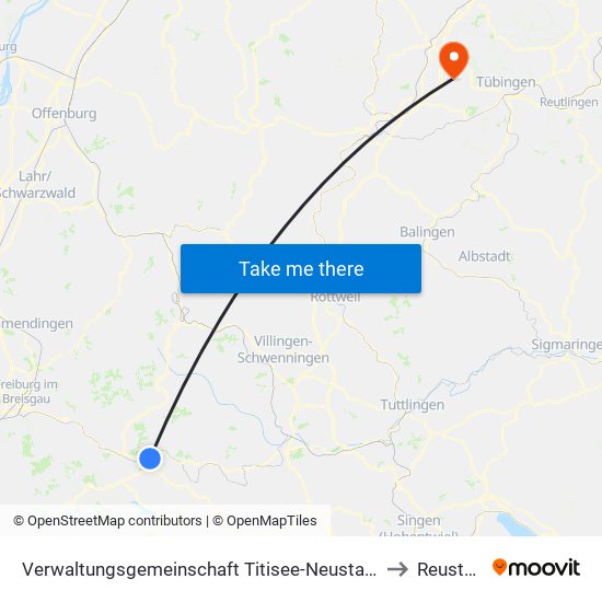 Verwaltungsgemeinschaft Titisee-Neustadt to Reusten map