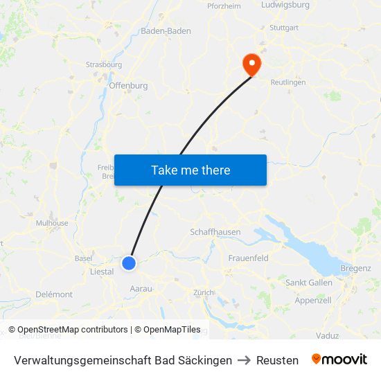 Verwaltungsgemeinschaft Bad Säckingen to Reusten map