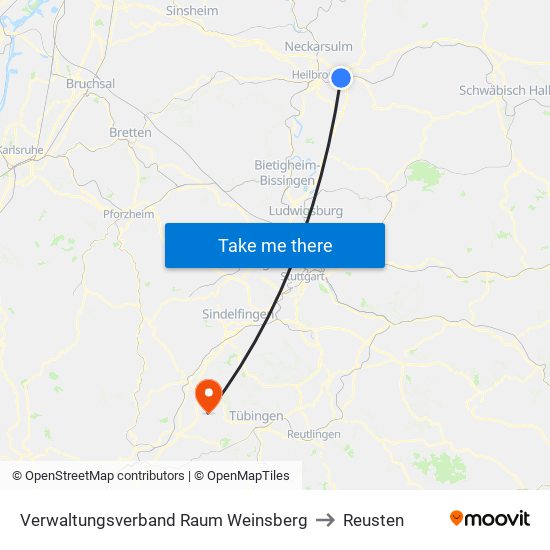 Verwaltungsverband Raum Weinsberg to Reusten map