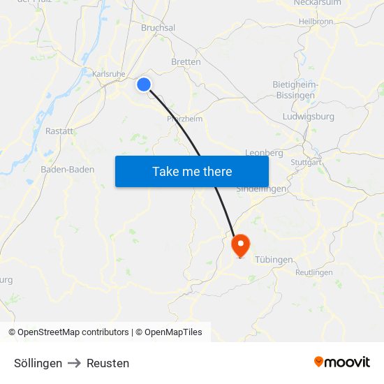 Söllingen to Reusten map