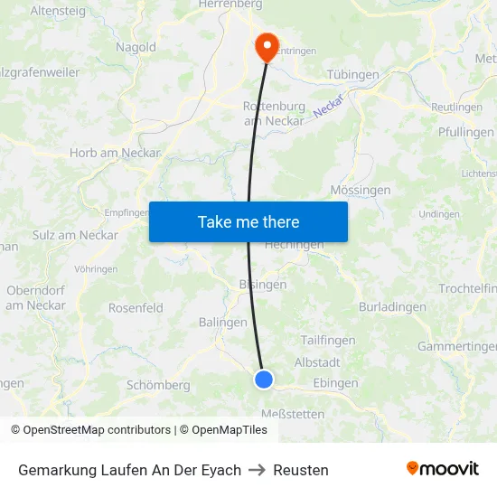 Gemarkung Laufen An Der Eyach to Reusten map