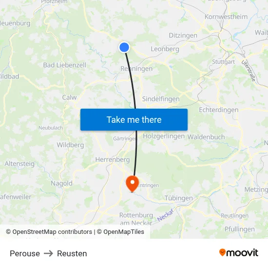 Perouse to Reusten map