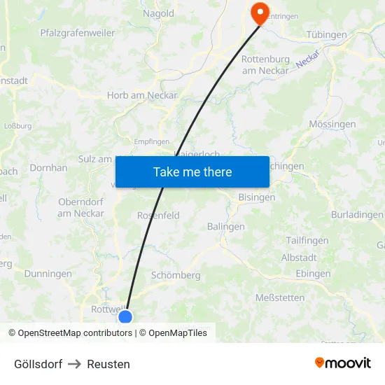Göllsdorf to Reusten map