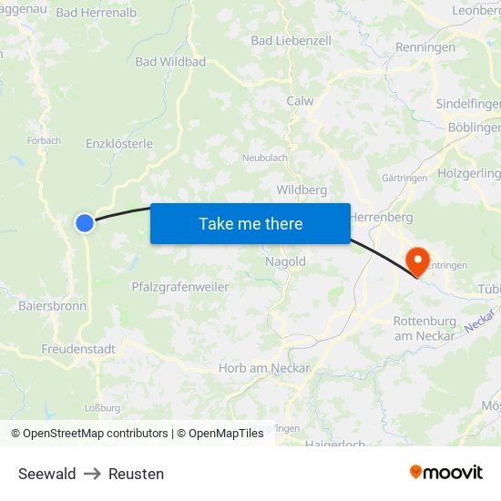 Seewald to Reusten map