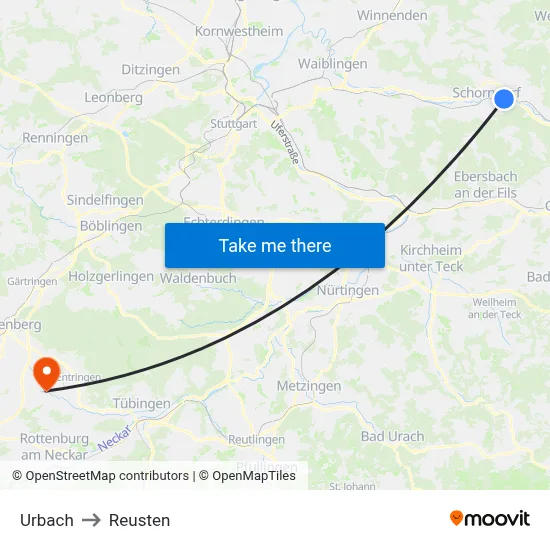 Urbach to Reusten map