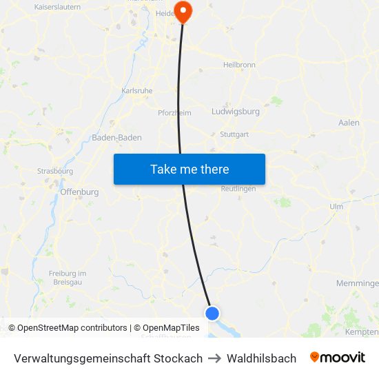 Verwaltungsgemeinschaft Stockach to Waldhilsbach map