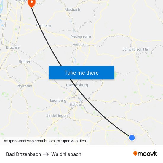 Bad Ditzenbach to Waldhilsbach map