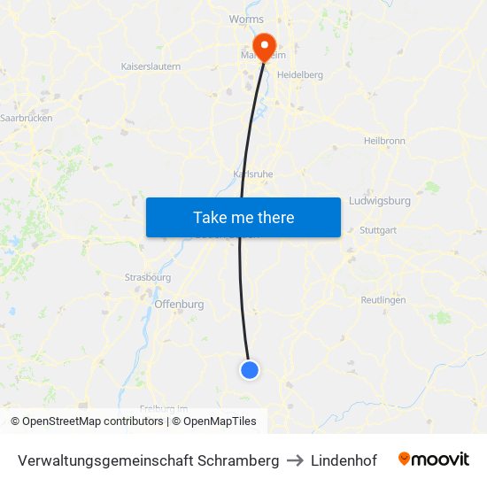 Verwaltungsgemeinschaft Schramberg to Lindenhof map