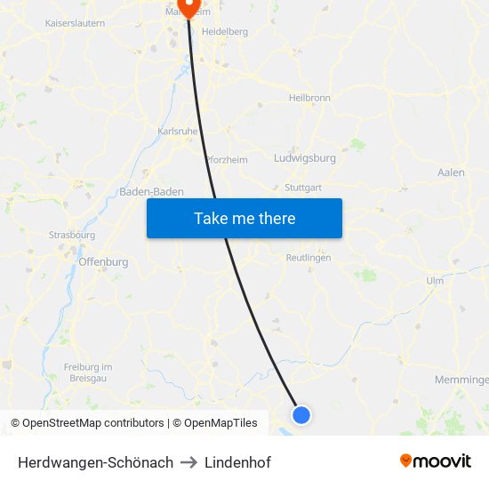 Herdwangen-Schönach to Lindenhof map