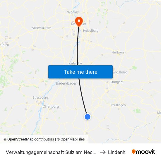 Verwaltungsgemeinschaft Sulz am Neckar to Lindenhof map