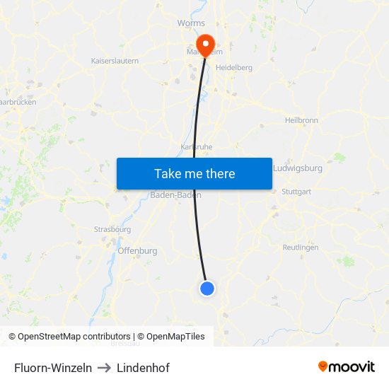 Fluorn-Winzeln to Lindenhof map