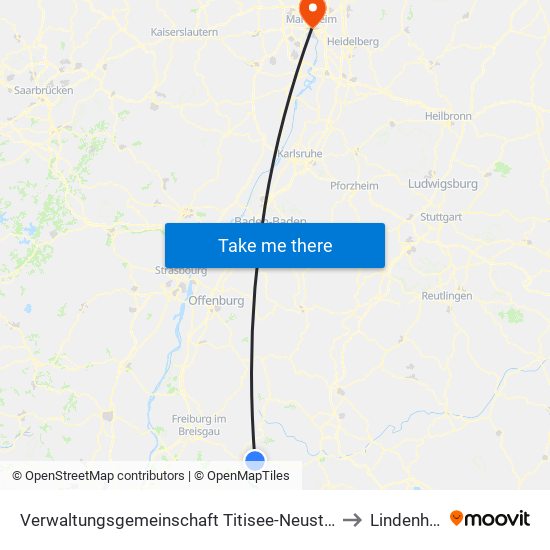 Verwaltungsgemeinschaft Titisee-Neustadt to Lindenhof map