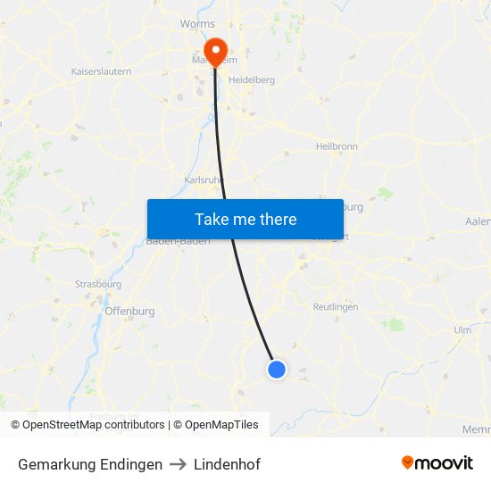 Gemarkung Endingen to Lindenhof map