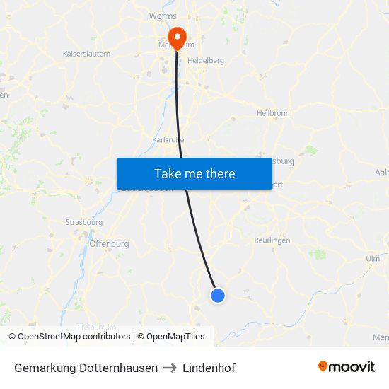Gemarkung Dotternhausen to Lindenhof map