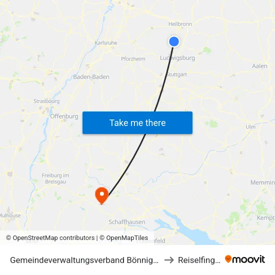 Gemeindeverwaltungsverband Bönnigheim to Reiselfingen map