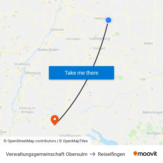 Verwaltungsgemeinschaft Obersulm to Reiselfingen map