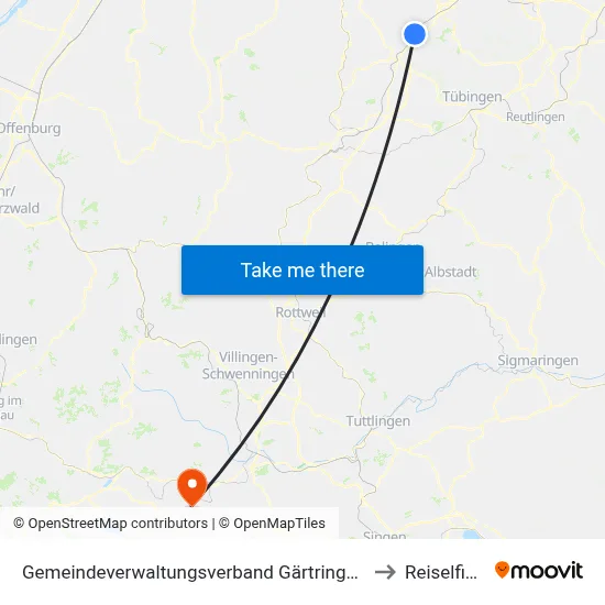 Gemeindeverwaltungsverband Gärtringen/Ehningen to Reiselfingen map